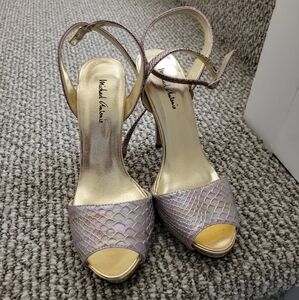 Michael Antonio Women's Purple Peep-Toe Heels
